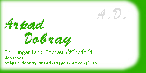 arpad dobray business card